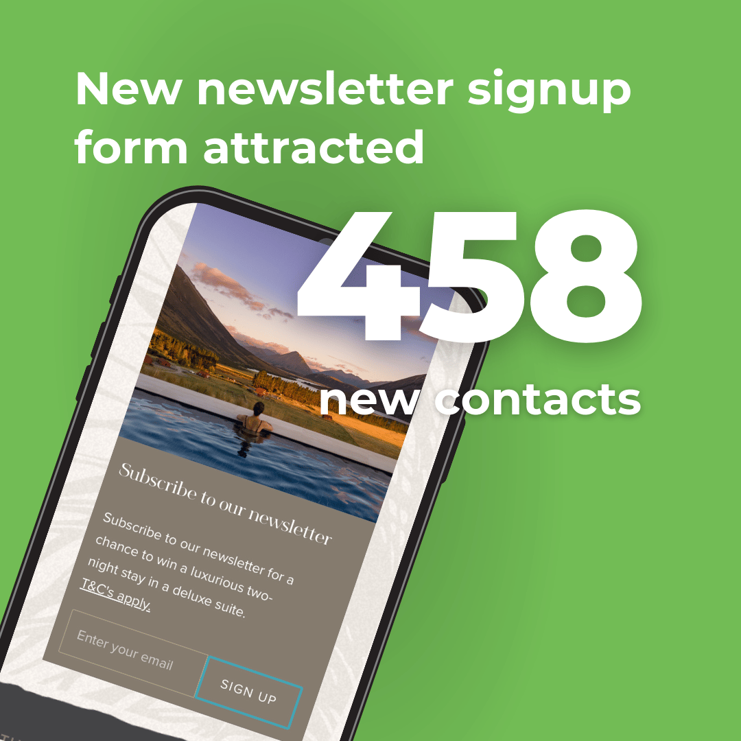 newsletter sign ups increased